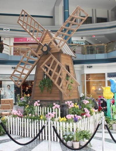 scale windmill for Philadelphia Flower show promotion. giant custom props, windmill